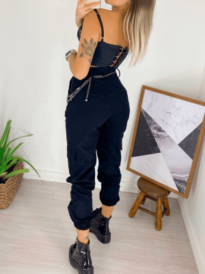 Calça Jogger Cargo Preta