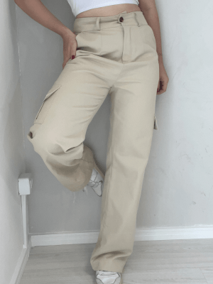 Calça Wide Leg Cargo