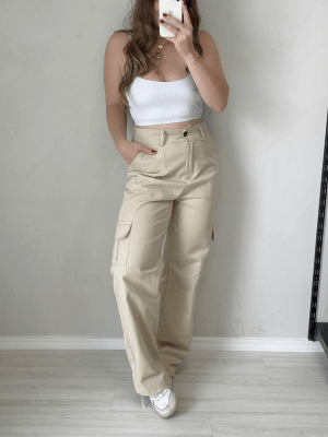 Calça Wide Leg Cargo