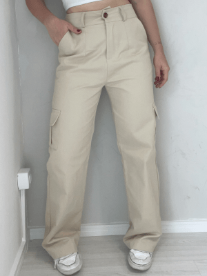 Calça Wide Leg Cargo