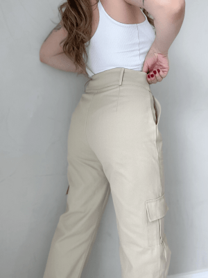 Calça Wide Leg Cargo