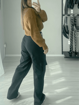 Calça Wide Leg Cargo