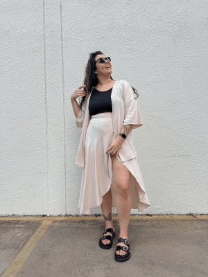 Kimono Renata Areia Oversized 