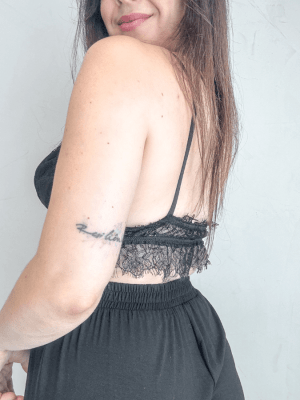 Cropped de Renda Preto