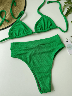 Biquíni Hot pants Cortininha  Verde