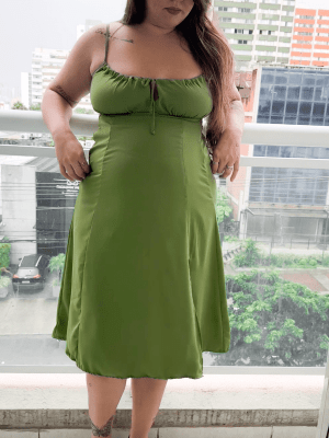 Vestido Midi Cecilia Verde Musgo